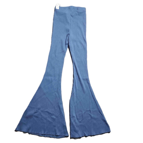 Aerie Womens Blue Ribbed High Waist Flared Pants XXS NWT - Picture 4 of 8